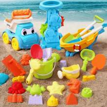 Juego de juguetes de playa para niños, juego de cavar arena y agua, balde de playa, pala, herramienta para jugar con arena de playa, colores y estilos aleatorios