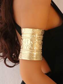 1pc Multi Pattern Optional Women's Armband, Butterfly, Flower, Snake Shaped, Hollow Opening Armband, Suitable For Daily Wear And Vacation Wear