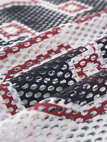 INFLATION 镂空网眼数码印花短款 T 恤 - 紅白色 - 查看 7