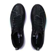 XTEP Women's Sports Shoes Athletic Training Breathable Casual Shock Absorbing Running Sneakers, Black/Electric Green/Iris Purple