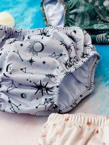 1 件婴儿游泳尿布，带柔软布料防水尿布 - 彩色 - 查看 10