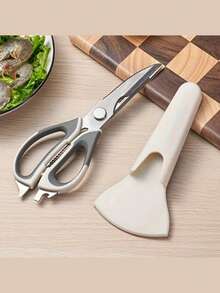 7 合 1 多功能厨房剪刀，带磁性支架，不锈钢锋利刀片，用于切割食物、肉类、鱼类 - 骨头剪刀强力工具剪刀冰箱剪刀户外剪刀易于使用的厨房工具 - 舒适握柄、可拆卸、易于清洁、耐用、锋利、便携