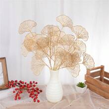 Golden Artificial Palm Leaves Fake Tropical Plants Faux Flowers For Indoor Outdoor Home DIY Vase Filler Wedding Party Decor
