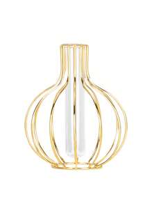 1 pièce Vase en fil de métal forgé à la main - forme sphérique ajourée géométrique minimaliste moderne. Pièce centrale de table artisanale pour les compositions florales, décoration de mariage/maison/bureau, style de ferme rustique, vase décoratif pour toutes les saisons, décoration de mariage, centre de table, décoration de table, fête