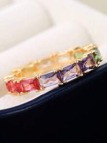 1pc S925 Sterling Silver Elegant Casual Cubic Zirconia Crystal Women's Ring, Women's Jewelry Gift, Birthday Gift, Party Gift - Ring - View 4