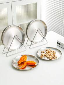 7-Piece Stainless Steel Tape Storage Rack, Outdoor Easy Storage Tray Stackable Set, Home Table Table, Garbage Residue, Bone Tray, Fruit Tray, Small Plate Set With Storage Rack - Multicolor - View 8