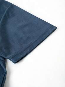 1PC Men Single Striped Trim Quarter Button Work Casual Polo Shirt, Boyfriend Gift - Grey - View 6