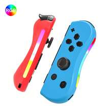 Controlador inalámbrico GAMINJA NS008 compatible con Switch, controladores laterales izquierdo y derecho con luces RGB, compatible con la consola de juegos Switch, mando L/R con función de encendido de pantalla y captura de pantalla, par de Joy-Con portátil - Multicolor - Ver 10