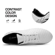 Men's Firm Ground Soccer Cleats Shoes - Black and White - View 7