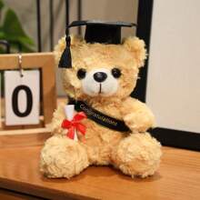 Graduation PhD Cap With Teddy Bear Ribbon | Creative Graduation Souvenir, Plush Teddy Bear Doll, Dorm Decor Photo Prop, Gift For Teacher, Classmate, Friend For Graduation Season