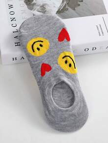 2/4/6 Pairs Summer Cute Girl Fruit & Animal Print Thin Breathable Non-Slip Invisible Socks (Random Delivery)