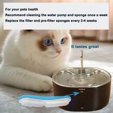 PetMuch Cat Water Fountain Filters For WF450 Replacement Filters & Pre-Filter Sponges Set For 108 Oz Automatic Pet Fountain Dog Water Dispenser, 6/12/18/24 Pcs Filter Replacement - Blue and White - View 5