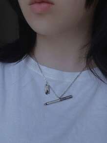 1 pieza Collar de mujer de estilo callejero elegante con colgante de cigarrillo en minimalista