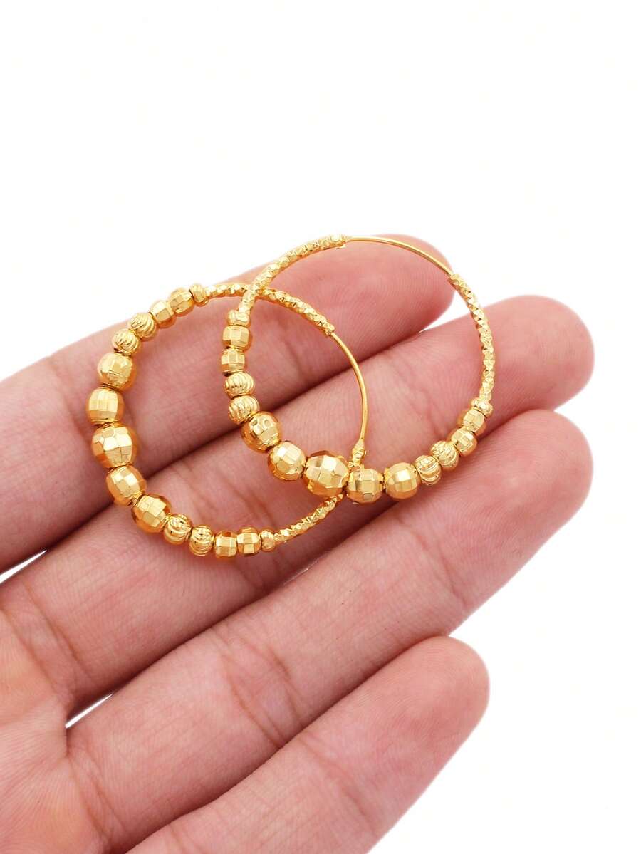 Gold Tone Large Hoop Earrings, Suitable For Pierced Ears, Gold Earrings, Pierced Jewelry, Women/Girls Accessories, Jewelry Gift