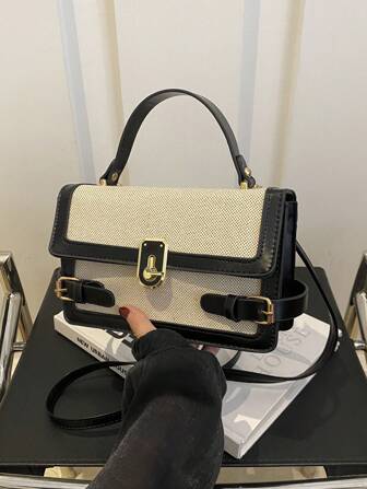 2024年新款撞色时尚ins风女士手提包、单肩包、托特包