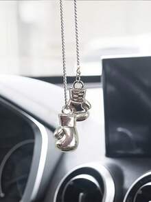 1pc Car Interior Pendant Boxing Gloves Car Rearview Mirror Decoration Car Interior Pendant - one-size - View 2