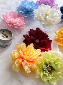 2Pcs Artificial Flower Heads Peony Faux Flower, 4.72" Silk Artificial Flower, Fake Peony Flowers Heads With Steams For Home Bedroom Kitchen Decor, Wedding Party Decorations, Indoor Outdoor Decor, Wedding Itesms, Mother's Day, Brithday, Gift, Spring Summer Decorations, Flores Artificiales Para Decorar