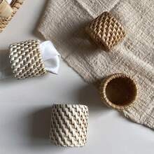 1 pezzo Portatovagliolo in rattan intrecciato fatto a mano, adatto per uso quotidiano