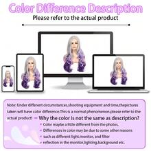 波浪渐变银灰色至紫色假发，侧分，外观自然，合成纤维，适合女性角色扮演和音乐节。 - 薰衣草紫 - 查看 9