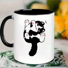 [Cute Cartoon Kitten Pattern Mugs] 1pc Creative And Unique Ceramic Coffee Mugs For Juice, Milk, Coffee - Perfect Birthday Gift And Holiday Gift For Family, Him, Office Afternoon Tea Coffee Mugs, Family Breakfast Milk Mugs, Cold Drink Mugs, Mugs Of Water, Milk Tea Mugs, Beer Mugs And Other Interesting Mugs, Reusable Ceramic Material, Also Suitable For Party Creative Gifts. Back To School