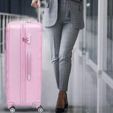 Deluxe Edition 28" Large Suitcases On 4 Wheels Lightweight Hard Shell Luggage Durable Check In Hold Luggage Built-In 3 Digit Combination - Pink - View 2