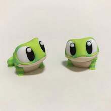 1pc 3D Printed Adorable Bulging Eyed Frog Animal Figurine, Decoration Model Ornament - Multicolor - View 8
