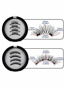 MAGEFY 2 Pairs Manga Reusable Magnetic Suction False Eyelash Mixth Kit,Equipped With Magnetic Clips+With 5 Pcs Eyelash Curler,1 Boxes Magnetic False Eyelashes+1 Boxes Magnetic Half Eye False EyelashesNatural Looking - 眼尾拉長款 - 查看 4