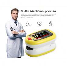 Pulsovital Oximetro pediatrico, oximetro digital recargable, puede monitorear la saturación de oxígeno en sangre, frecuencia del pulso y PI al mismo tiempo, adecuado para pruebas y monitoreo diarios - Amarillo - Ver 2