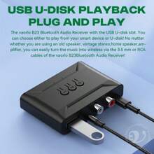 KZ VAORLO Bluetooth 5.4 Audio Receiver USB Flash Drive Music Wireless Adapter With Microphone, 3.5mm AUX RCA High-Fidelity Stereo, Suitable For Car Speaker Amplifiers