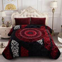 JML Embossed Pattern 1 Ply Fleece Blanket, 9lbs, Soft Polyester, Hand Wash, Modern Print - Ideal For Autumn And Winter Seasons
