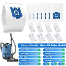 Vacuum Bags For Miele GN Vacuum Cleaner, Compatible With Miele GN 3D Airclean Efficiency Dusting Bags Classic C1 Complete C2 C3, S800, S2000, S5000 And S8000 Series, Bags+ Filters - White - View 2