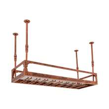 YUNRUX 100cm Metal Hanging Shelf Wine Rack Ceiling Shelf Bottle Holder Bottle Rack Ceiling Ceiling Shelf Ceiling Wine Rack For The Ceiling 20 Glasses Wine Glass Holder Hanging - Bronze - View 6