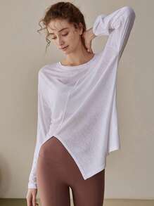 Women's Fall/Winter Yoga Tops, Loose Fit Workout Pullover Sweatshirt, Running, Pilates, Fitness Long Sleeve Tee