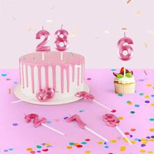 Pink Number Candles 0-9 Years Old, Birthday Cake Candles, Party Decorations - Pink - View 8