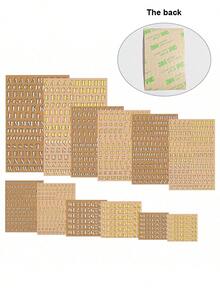 12个迷你字母数字树脂贴纸 - 自粘式，闪光金银，4.5毫米/3毫米 - 非常适合DIY环氧树脂浇铸、剪贴簿和装饰 - 彩色 - 查看 15