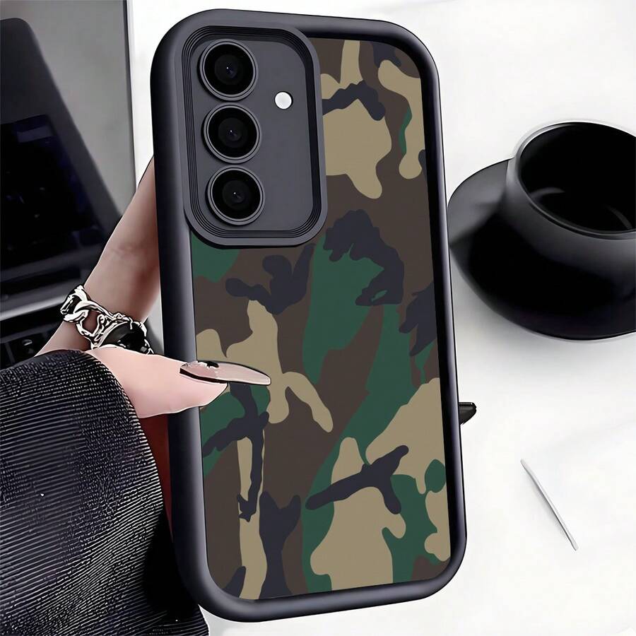 Camo 1pc 迷彩防摔防震手机壳兼容 iPhone、Honor、Redmi、Galaxy、