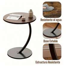 Kinkete Portable C-Shaped Side Table For Small Spaces - Camel - View 3
