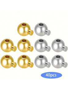 30/10颗铜质压接珠套装 - 高品质圆形金属隔珠，方便制作珠宝、绳端、吊坠、DIY配件等。 - 耐用、不含镍、用途广泛，激发无限创意