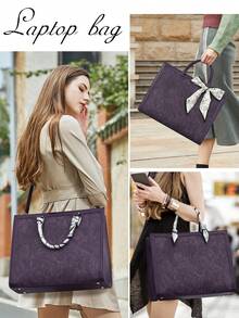 NEWHEY Laptop Bag For Women 15.6 Inch Tote Waterproof Leather Computer Business Lightweight Office Briefcase Large Capacity Handbag Shoulder - Multicolor - View 7