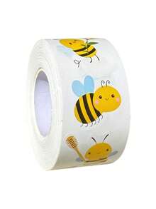 Rollo de 500 pegatinas de abeja de dibujos animados, pegatinas de juguete asimétricas, pegatinas decorativas para cajas de regalo, pegatinas de girasol, suministros escolares, de vuelta a la escuela - Multicolor - Ver 10