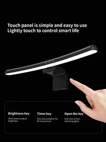 Adjustable Curved Monitor Lamp, Computer Desk Lamp, LED Screen Light Bar With Touch Control, Office Eye-Caring Screen Light - Black Curved Surface-39.8CM - View 5