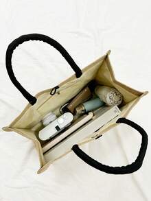 Adorable Highland Cow Printed Tote Bag, Large Capacity Tote Bag,Tote Bag And Makeup Pouch Set,Lightweight Large Capacity Tote Bag, Reusable Burlap Shopping Bag, Portable Travel Beach Bag With Makeup Bag, Travel Handbag For Holiday Vacation Weekend Getaway Short Trip,Personalized Birthday Gifts Present For Friend Her,Teacher's Day, Nurse's Day, Birthday, Anniversary, Best Gift For Mother's Day, Cute Highland Cow Bag For Women