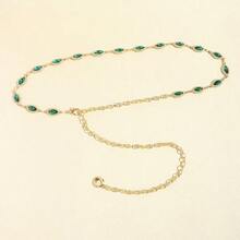 A Golden Emerald Waist Chain Accessory Is Especially Suitable For Gathering Friends And Dinner - Green - View 3