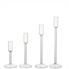 [INS Luxury] 4pcs Glass Candle Holders Set | Thick Lead-Free Shatterproof Glass | European Style Decorative Accessory | Suitable For Valentine's Day, Christmas, Birthday, Wedding, Home, Restaurant