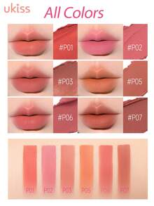 ukiss Crema para labios y mejillas tipo pudín, barro para mejillas y labios, rubor cremoso para mejillas, textura de crema tipo pudín glutinoso, pintalabios mate aterciopelado y suave, de alto pigmento, de larga duración, ligero, labial líquido, suave, de larga duración, maquillaje diario - #P01 Pomelo dulce y esponjoso - Ver 7