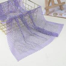 1pc Rhinestone Hollow Stretch Mesh Fabric Apparel Headscarf Bag Decoration Accessory - Many - View 21