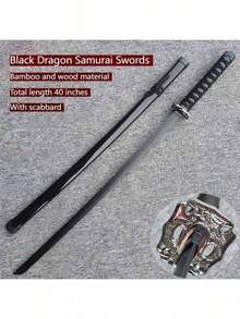 1pc Anime Sword Toy, Wooden Samurai Katana Sword With Sheath, Martial Arts Training Sword Prop, Perfect For Birthday, Christmas Gifts - Multicolor - View 11