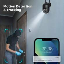 5MP Black Wireless Home Security Camera With Night Vision, Two-Way Audio, And App Control - 黑色 - 查看 5