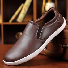 Men's Casual Loafers Comfort Wide Toe Soft Daily Walking Sneakers Classic Slip On Shoes - Dark Brown - View 2