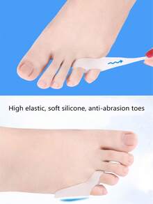 4pcs Silicone Toe Covers, Unisex Little Toe Protector Socks, Adhesive Toe Sleeve For Comfortable Shoes Wearing, For Men & Women - White - View 4